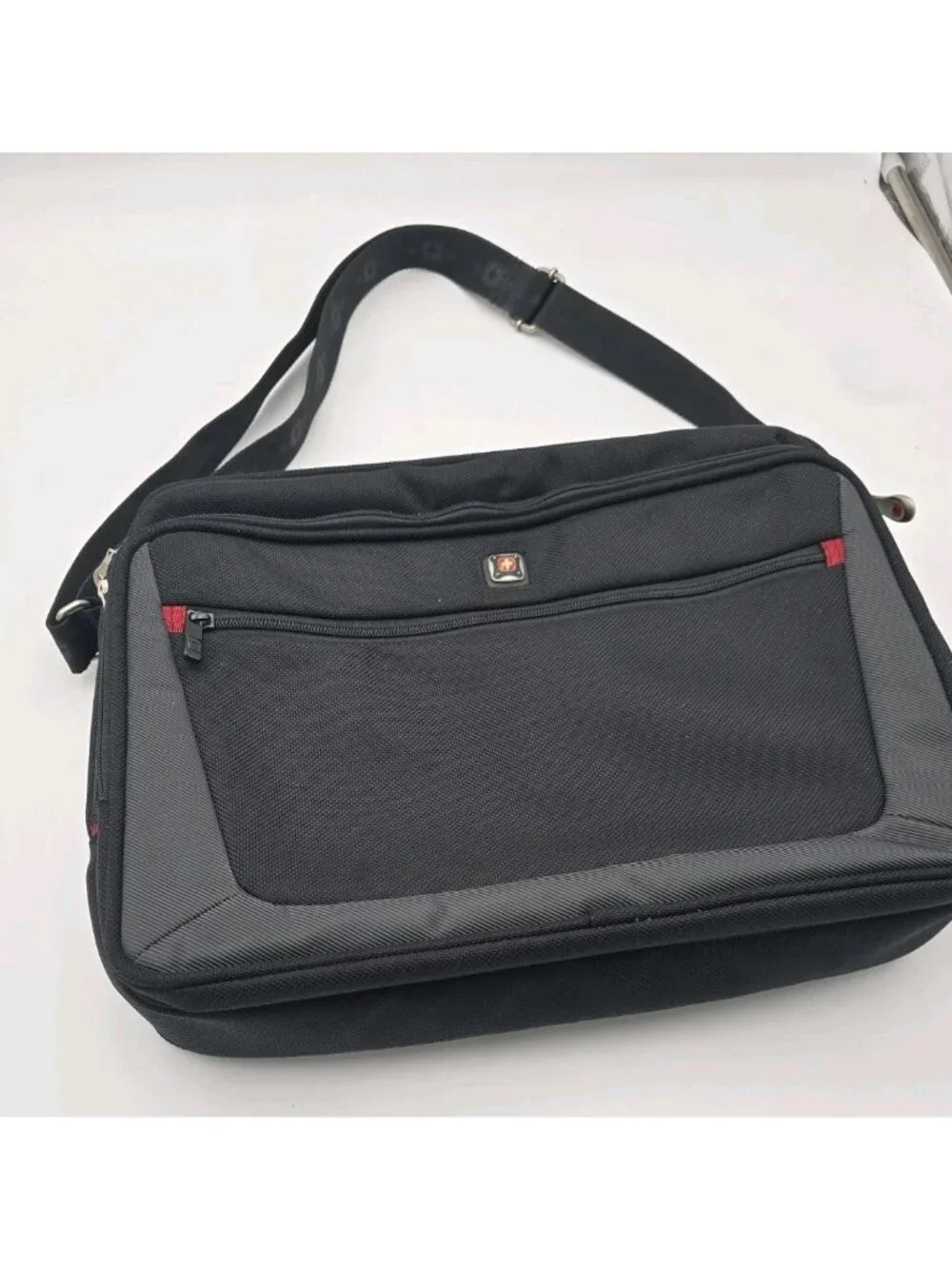 SwissGear Wenger Black Laptop Messenger Bag Briefcase Cordura Ballistic